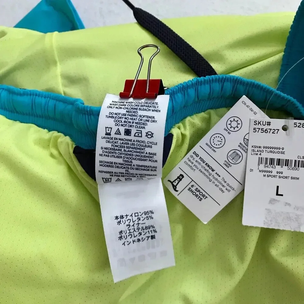 Lands' End NWT Blue Sport Swim Trunk Men Various